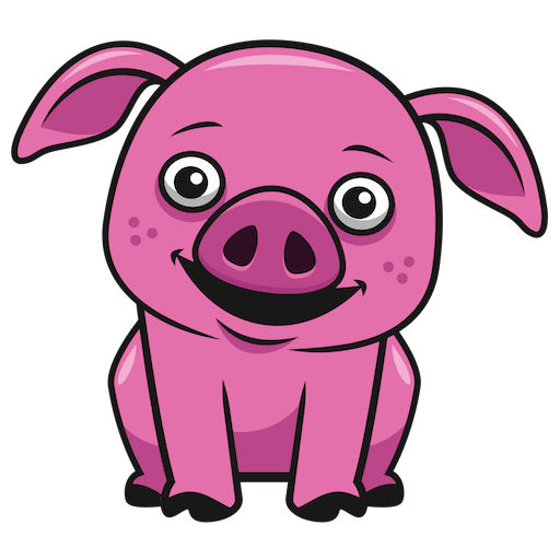 Happy Prize Pig Media Mascot